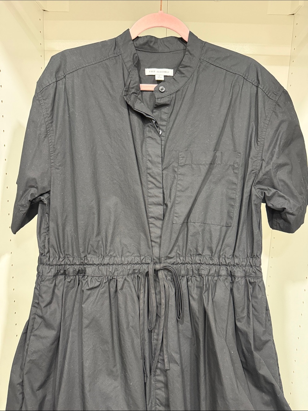 Free Assembly Black Cotton Utility Midi Dress - Picture 7 of 9